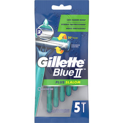 Gillette Blue II Plus Slalom Ξυραφάκι μιας Χρήσης με 2 Λεπίδες & Λιπαντική Ταινία 5τμχ