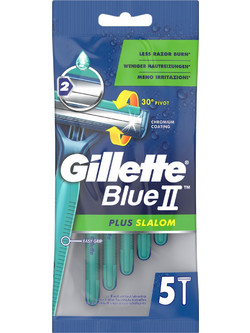 Gillette Blue II Plus Slalom Ξυραφάκι μιας Χρήσης με 2 Λεπίδες & Λιπαντική Ταινία 5τμχ