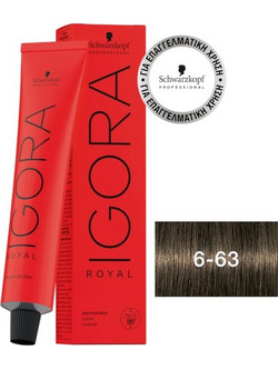 Schwarzkopf Igora Royal 6-63 Ξανθό Σκούρο Μαρόν Ματ Μόνιμη Βαφή Μαλλιών 60ml