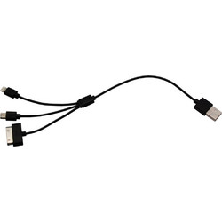 Powerplus USB2 MULTICABLE Καλώδιο 25cm Micro USB, Iphone 4, 5, 6 & Lightning