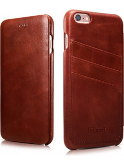 Θήκη iCarer VINTAGE Card Leather Series CURVED EDGE για iPhone 6 6s PLUS - ΚΑΦΕ