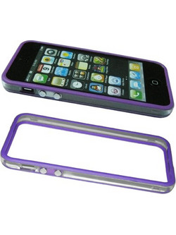 Volte-Tel Bumper Metal Button Θήκη Transparent Purple (iPhone SE / 5s / 5)