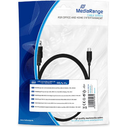 Καλώδιο MediaRange Charge and sync, USB 2.0 to micro USB 2.0 B plug, 1.8m, black (MRCS184)