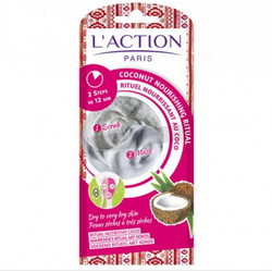 L'Action Coconut Nourishing Ritual Scrub & Κρεμώδης Μάσκα Προσώπου για Καθαρισμό 8gr