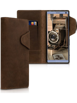 Kalibri Δερμάτινη Suede Θήκη - Πορτοφόλι Sony Xperia 10 - Brown (47994.05)