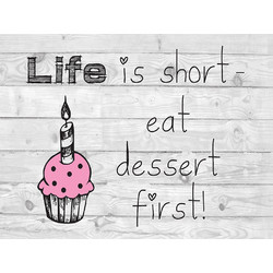 Deco Panel Dina Διακοσμητικός Καμβάς με φράση και cupcake με διαστάσεις 20x30cm - Cb