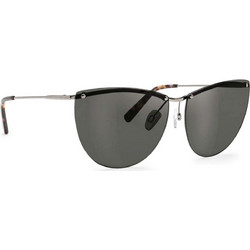 D'Blanc Tan Lines (Rendezvous) Polished Charcoal / Gray Γυναικεία Γυαλιά Ηλίου Οβάλ Μεταλλικά Ασημί με Μαύρο Polarized Φακό