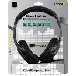 Heitech 09001373 Ενσύρματα Ακουστικά Hi-Fi Over Ear Μαύρα