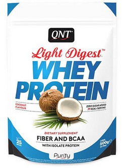 QNT Light Digest Whey Coconut Πρωτεΐνη Ορού Γάλακτος Γράμμωσης Χωρίς Γλουτένη 500gr