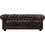 Woodwell Chesterfield 689 Τριθέσιος Καναπές Δερμάτινος Καφέ 201x92x72cm Ε9574,3