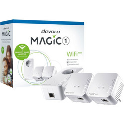 Devolo Magic 1 WiFi Mini Multiroom Kit Powerline Τριπλό Kit για Ασύρματη Σύνδεση WiFi 4 με Θύρα Ethernet & Passthrough Πρίζα