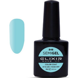 Elixir Semigel 848 Blizzard Blue Ημιμόνιμο Βερνίκι Νυχιών 8ml