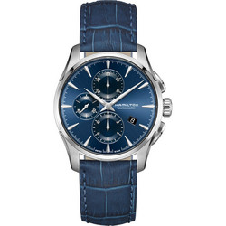 Hamilton Jazzmaster Ανδρικό Ρολόι Χρονογράφος Αυτόματο με Μπλε Δερμάτινο Λουράκι H32586641