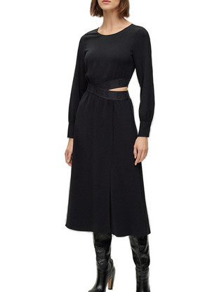 Hugo Boss Dedaga Midi Βραδινό Φόρεμα Μαύρο 50505311-001