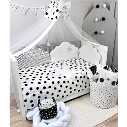 Baby Star Cloud Σετ Κούνιας White/Black 3τμχ
