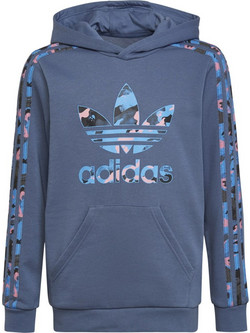 Adidas Παιδικό Φούτερ με Κουκούλα Μπλε HK0283