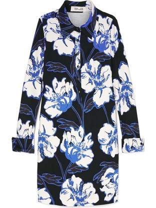 Diane Von Furstenberg Alarica Mini Καθημερινό Φόρεμα Floral Μαύρο DVFDL3R001PFGIV
