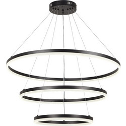InLight Κρεμαστό Φωτιστικό Οροφής Τρίφωτο LED με Ρυθμιζόμενο Λευκό Φως Μαύρο 6095-A-Black