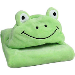 Morven Frog 2148 Κουβέρτα Αγκαλιάς με Κουκούλα Fleece 80x125 Πράσινη