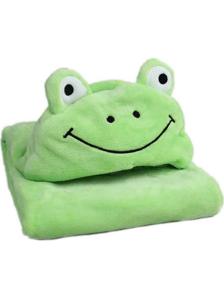 Morven Frog 2148 Κουβέρτα Αγκαλιάς με Κουκούλα Fleece 80x125 Πράσινη