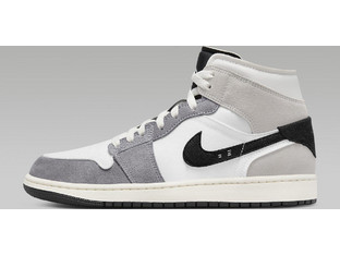 Jordan Air 1 Mid SE Ανδρικά Sneakers Μποτάκια Λευκά Γκρι DZ4136-002