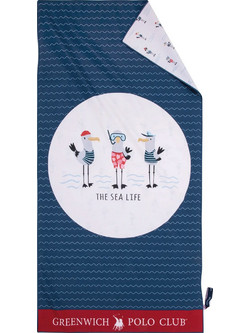 Greenwich Polo Club 3880 Παιδική Πετσέτα Θαλάσσης Microfiber Μπλε 70x140cm