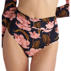 BLU4U Ψηλόμεσο Bikini Slip Floral Μαύρο Ροζ 24365205-02