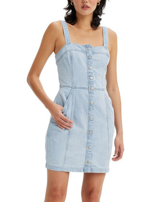 Levi's Drea Mini Καλοκαιρινό Καθημερινό Φόρεμα Τζιν Γαλάζιο A7573-0001