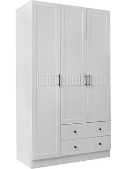 Megapap Τρίφυλλη Ντουλάπα Ρούχων Jenna Λευκή 105x50x182cm GP055-0001,1