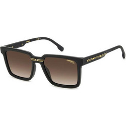 Carrera CA02S 00386 Ανδρικά Γυαλιά Ηλίου Τετράγωνα Κοκάλινα Μαύρα με Μαύρο Degradee Φακό