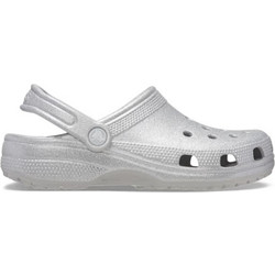 Crocs Classic Glitter Clog Παιδικά Παπούτσια Θαλάσσης για Κορίτσι Ασημί 206993-01C