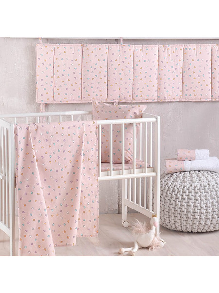 Rythmos Tiny Heart Σετ Βρεφικά Σεντόνια Κούνιας Βαμβακερά 120x160 Somon
