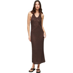 Superdry Maxi Καλοκαιρινό Βραδινό Φόρεμα Πλεκτό Σοκολατί W8011736A-8PZ