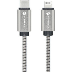 Forcell C238 Stainless USB-C to Lightning Cable 27W 1m Silver 5903396274473