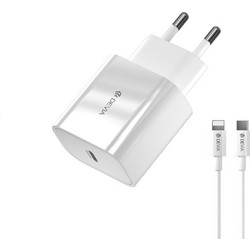 Devia Φορτιστής με Καλώδιο Lightning με Θύρα USB-C 20W Power Delivery DVCH-383847 White