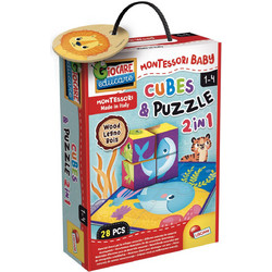Παιδικό Puzzle Lisciani Giochi Montessori Cubes & Puzzle Animals 28 Κομμάτια