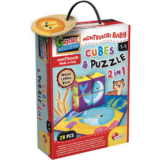 Παιδικό Puzzle Lisciani Giochi Montessori Cubes & Puzzle Animals 28 Κομμάτια