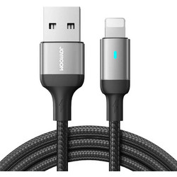 Joyroom Braided LED USB-A to Lightning Cable 1.2m Black S-UL012A10