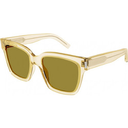 Saint Laurent SL507 005 Γυαλιά Ηλίου Τετράγωνα Κοκάλινα Κίτρινα με Καφέ Polarized Φακό