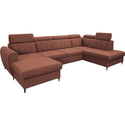 PoliHome Forio XL Καναπές Κρεβάτι σε σχήμα Π με Αποθηκευτικό Χώρο Μπρονζέ 355x200x90cm 162753729