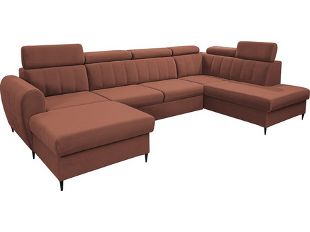 PoliHome Forio XL Καναπές Κρεβάτι σε σχήμα Π με Αποθηκευτικό Χώρο Μπρονζέ 355x200x90cm 162753729