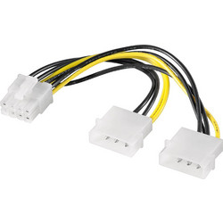 Goobay 93241 Καλώδιο Τροφοδοσίας 2 x 4-Pin Mole to 2 x 8-Pin EPS 0.15m Multicolor