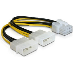 DeLOCK 82397 Καλώδιο Τροφοδοσίας 4-Pin Molex Male to 2 x 8-Pin PCIe Male 0.15m Multicolor