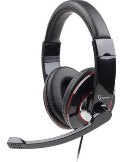 Gembird MHS-001 Over Ear Ακουστικά Υπολογιστή με Μικρόφωνο & 3.5mm Jack