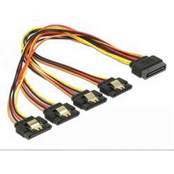 DeLOCK 60157 Καλώδιο Τροφοδοσίας 15-Pin SATA to 4 x 15-Pin SATA III 0.3m Multicolor