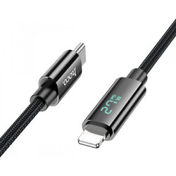 Hoco U125 Braided LED USB-C to Lightning Cable 27W 1.2m Black 6942007611879