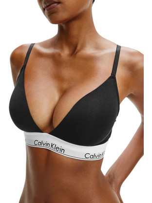 Calvin Klein Σουτιέν Τριγωνάκι χωρίς Μπανέλα Μαύρο 000QF5650E-001