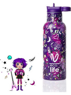 Ecolife X Vasiliki Das Παιδικό Παγούρι Θερμός Ανοξείδωτο BPA Free Μωβ 500ml