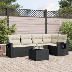 vidaXL Σετ Σαλόνι Κήπου Rattan 6τμχ Μαύρο 3220135