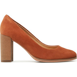 Clarks Feva 85 Ανατομικές Γόβες Suede με Χοντρό Ψηλό Τακούνι Ταμπά 261747514